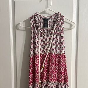 Chelsea & Theodore Pink and White Sleeveless Maxi Dress